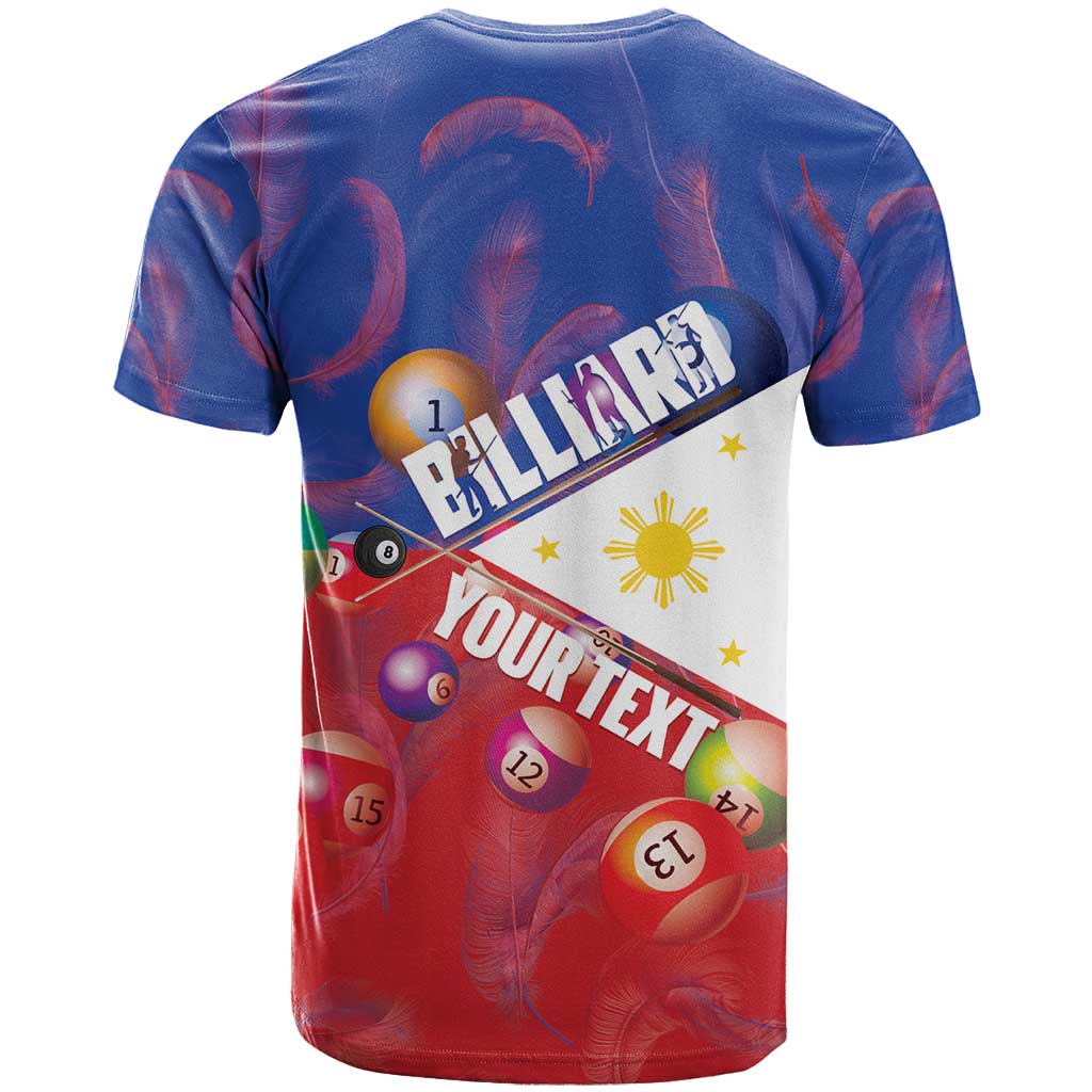 Personalised Philippines Billiards T-Shirt Cue With Balls Flag Style Graphic Tee