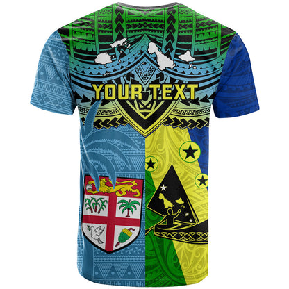 Custom Malampa Fiji Day T-Shirt Together We Grow Proud Polynesian Tapa Artsy Graphic Tee