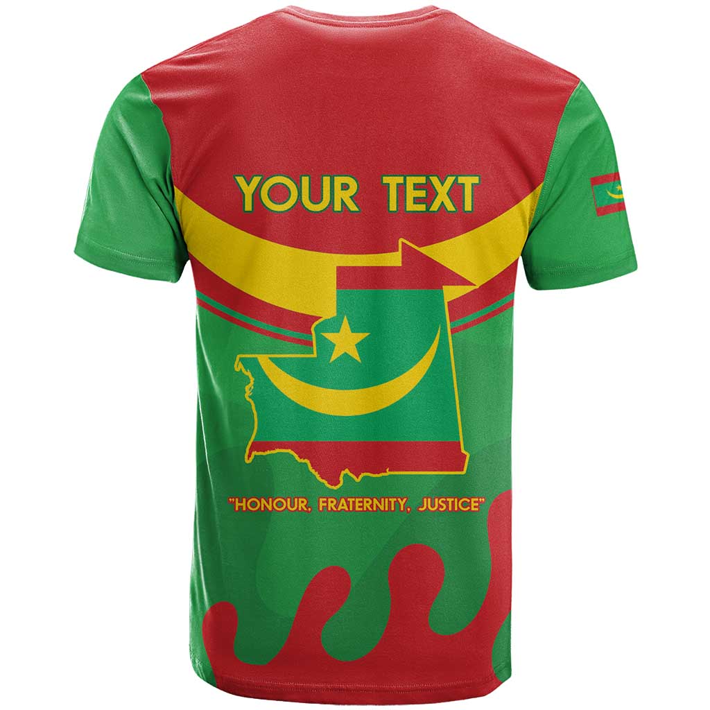 Personalised Mauritania Independence Day T-Shirt Coat Of Arms With Map Flag Color Graphic Tee