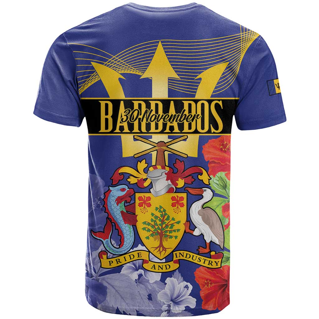 Barbados Independence Day T-Shirt 30 November Brown Pelican With Trident Graphic Tee