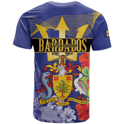 Barbados Independence Day T-Shirt 30 November Brown Pelican With Trident Graphic Tee