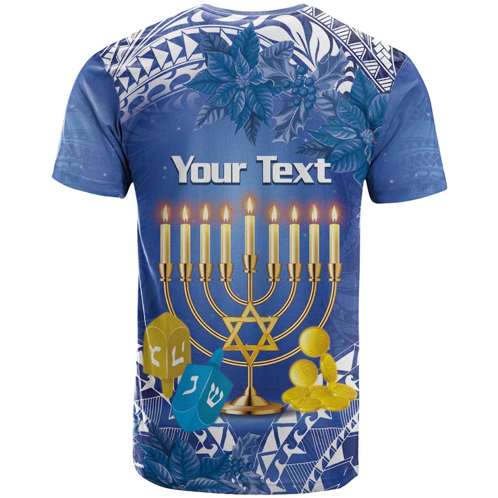 Personalised Hanukkah Jewish Festival T-Shirt It's Lit - Polynesian Pattern Graphic Tee