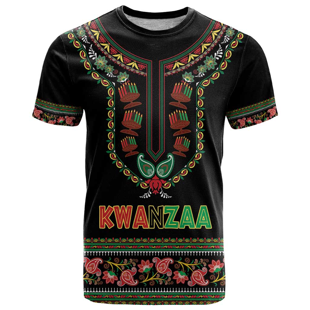 Personalized African-American Kwanzaa T-Shirt Dashiki Mix Paisley Pattern Graphic Tee
