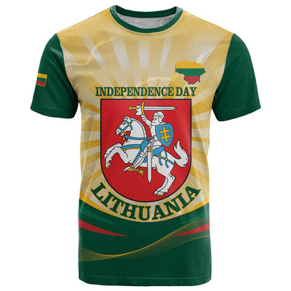 Personalised Lithuania Independence Day T-Shirt Coat Of Arms Proud Graphic Tee