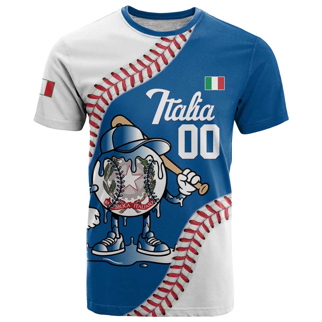 Italy 2026 Baseball Custom T-Shirt Go Champions Drip Style Graphic Tee