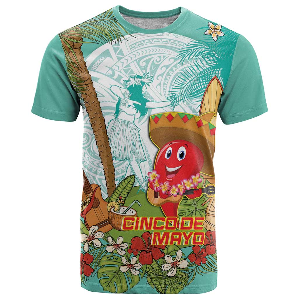 Hawaii Cinco de Mayo T-Shirt Chili Pepper Hula Girl Tropical Vibes Graphic Tee