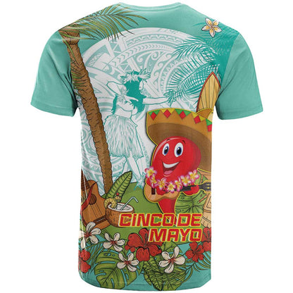 Hawaii Cinco de Mayo T-Shirt Chili Pepper Hula Girl Tropical Vibes Graphic Tee