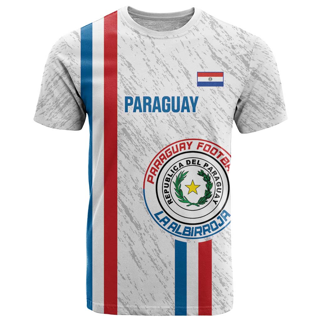Custom Paraguay Football T-Shirt Vamos Albirroja Graphic Tee