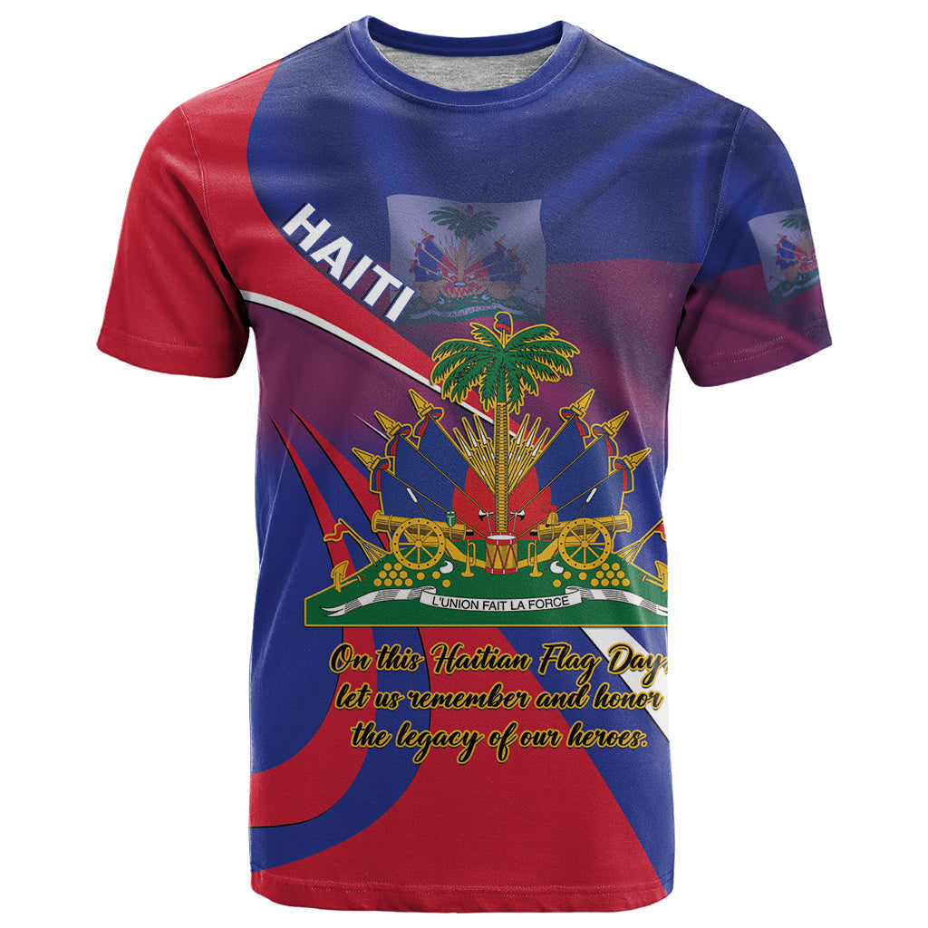 Personalised Haiti Flag Day T-Shirt Lest Us Remember Our Heroes Graphic Tee