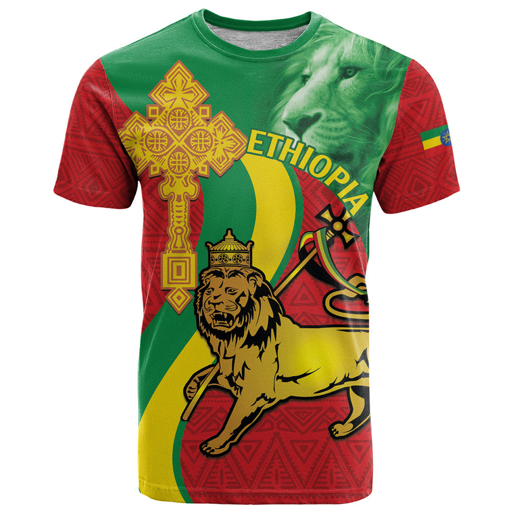 Ethiopia National Day T-Shirt Ethiopia Lion of Judah African Pattern Graphic Tee