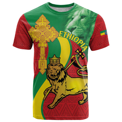 Ethiopia National Day T-Shirt Ethiopia Lion of Judah African Pattern Graphic Tee