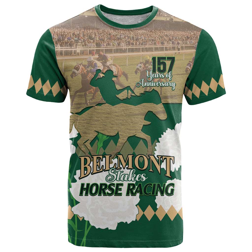 Personalized Belmont Horse Racing T-Shirt 157th Anniversary Run For The Carnations Graphic Tee