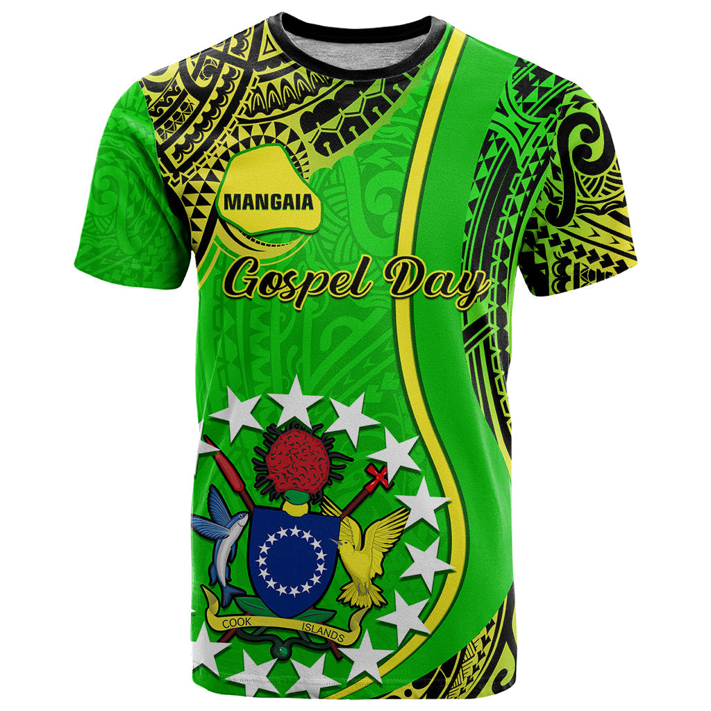 Polynesian Pride Cook Islands T-Shirt Mangaia Gospel Day Green Version Graphic Tee