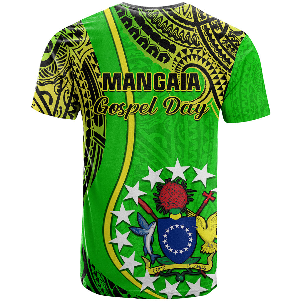 Polynesian Pride Cook Islands T-Shirt Mangaia Gospel Day Green Version Graphic Tee