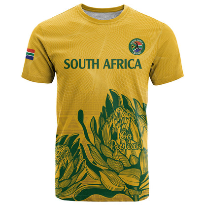 Custom South Africa Cricket T-Shirt 2024 African Pattern Go Proteas Graphic Tee