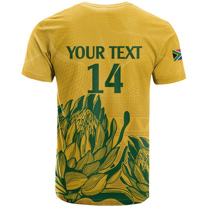 Custom South Africa Cricket T-Shirt 2024 African Pattern Go Proteas Graphic Tee