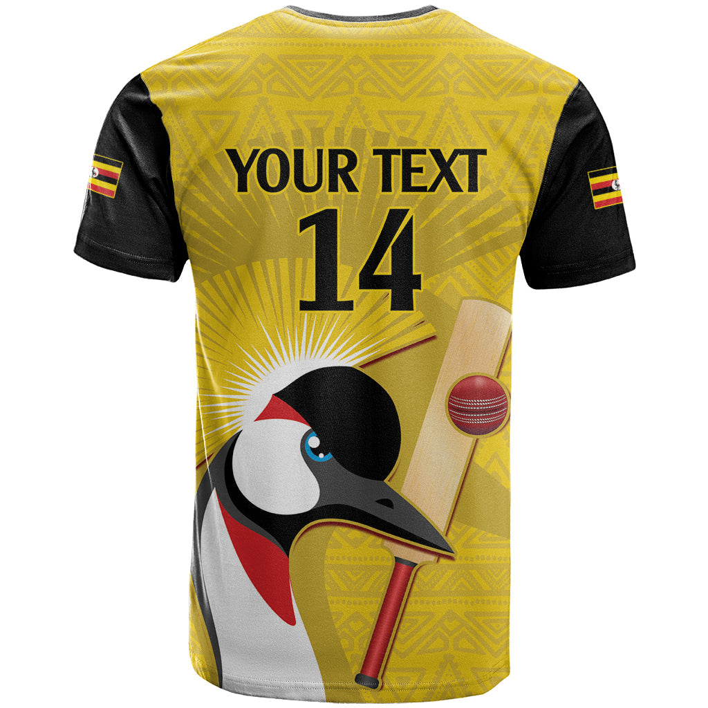 Custom Uganda Cricket T-Shirt Ugandan Grey Crowned Crane Graphic Tee