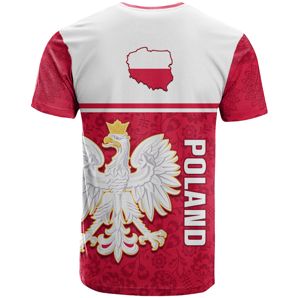 Poland T-Shirt Polska Coat Of Arms With Folk Pattern Graphic Tee
