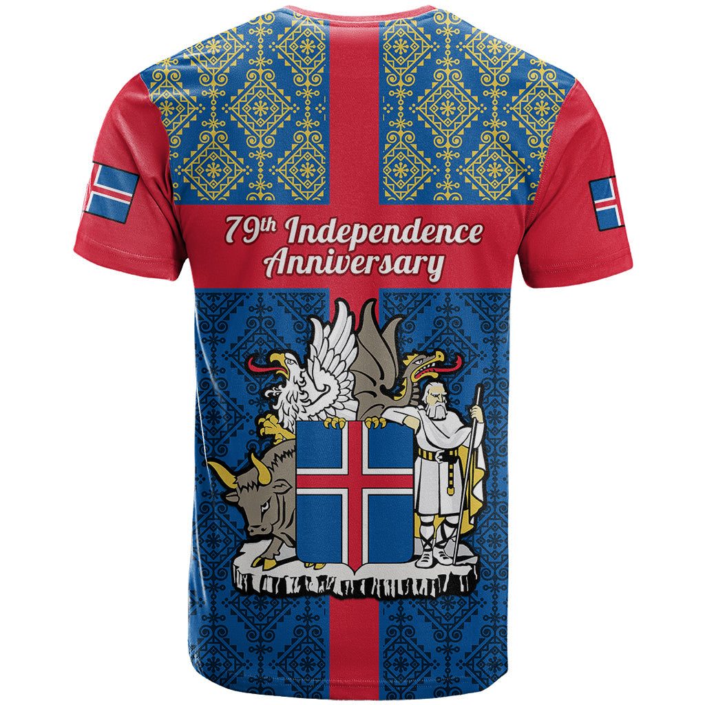 17 June Iceland National Day T-Shirt Icelandic Folk Pattern Graphic Tee