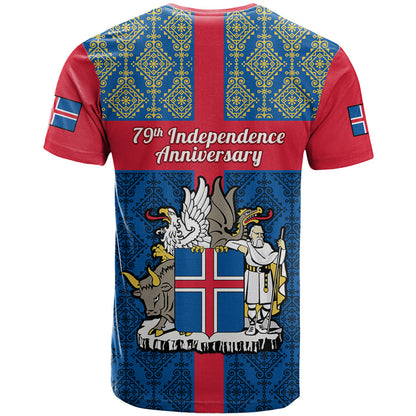 17 June Iceland National Day T-Shirt Icelandic Folk Pattern Graphic Tee