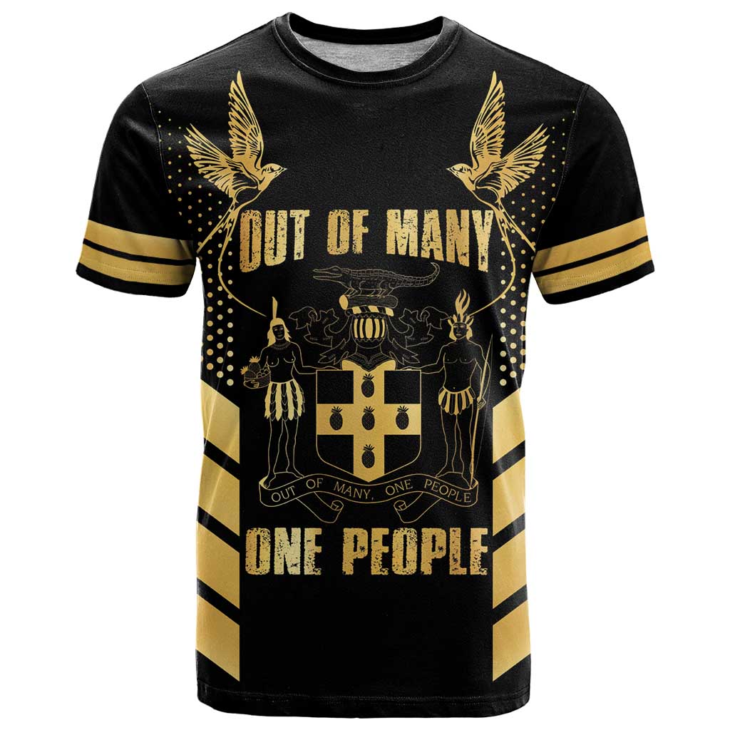 Jamaica Independence Day T-Shirt Out Of Many One People Gold Color Graphic Tee