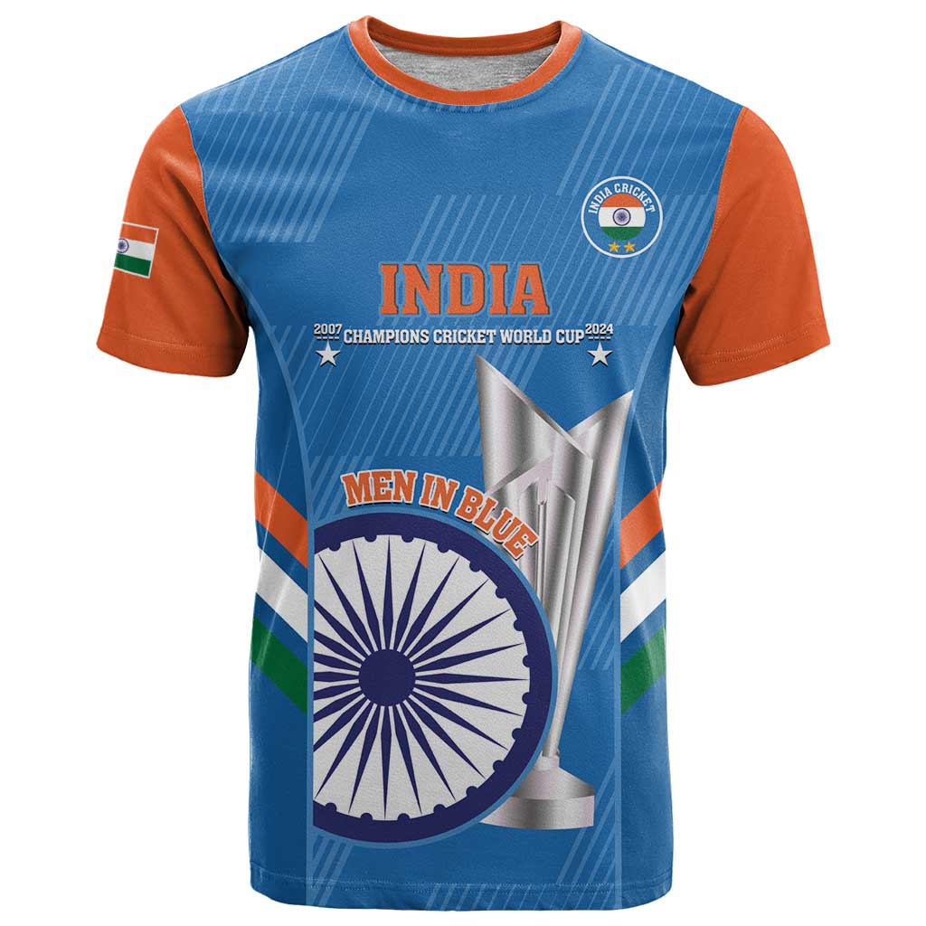 Custom India Cricket T-Shirt 2nd Champions World Cup Men In Blue Graphic Tee