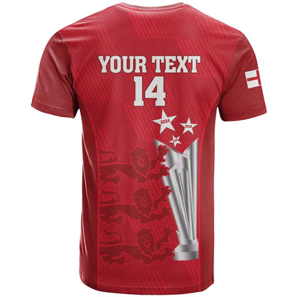 Custom England Cricket T-Shirt 3rd Champions World Cup Proud Graphic Tee