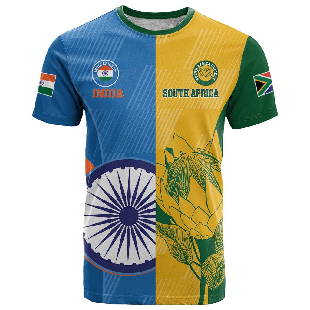 Custom India And South Africa Cricket T-Shirt 2024 Together Dynamic Version Graphic Tee