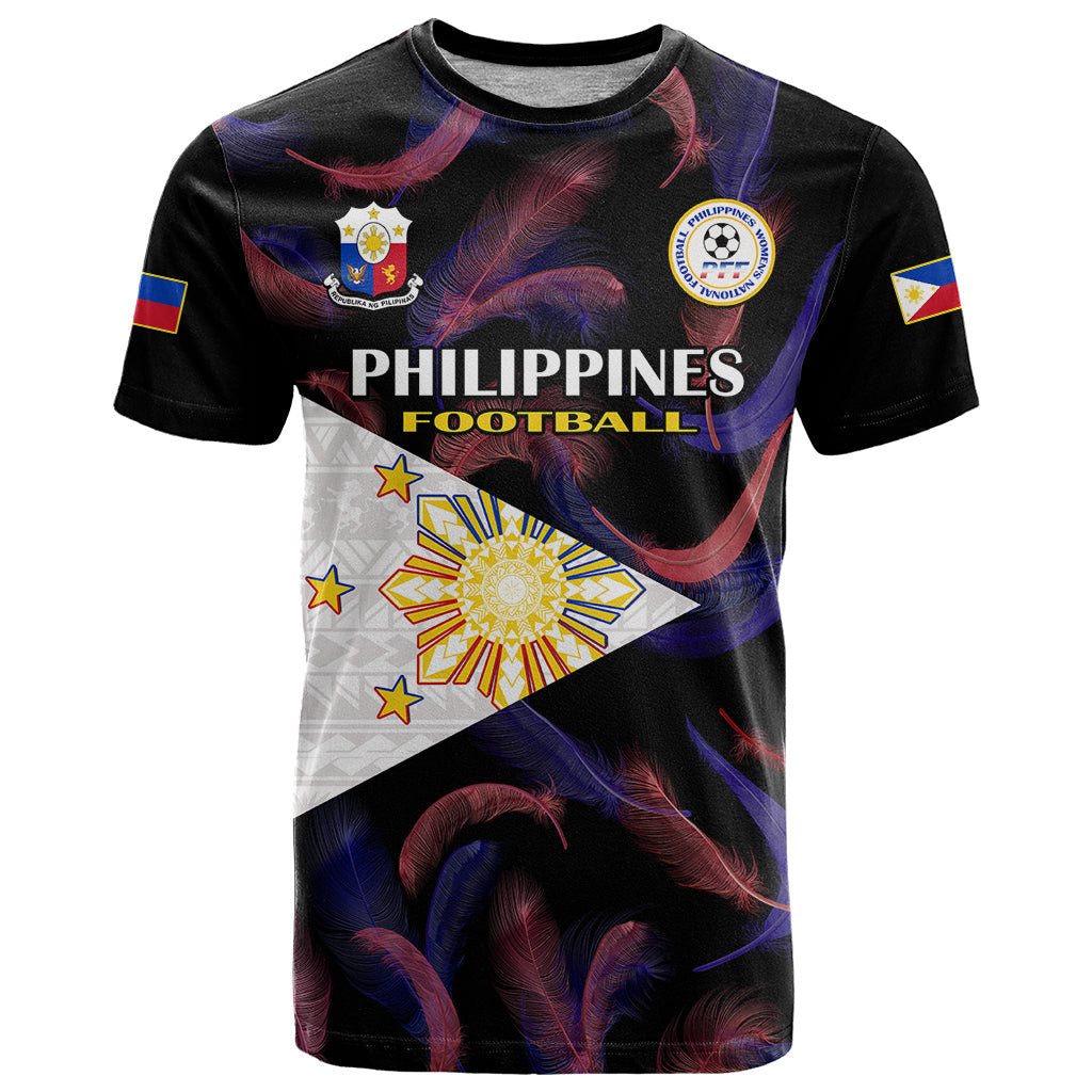 Philippines Football T-Shirt World Cup Go Filipinas Feather Black Version Graphic Tee