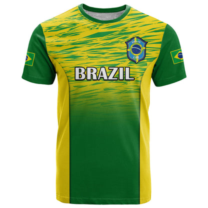 Brazil Football T-Shirt World Cup Go Selecao Gradient Style Graphic Tee