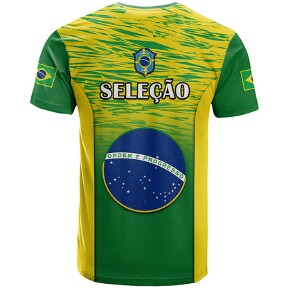 Brazil Football T-Shirt World Cup Go Selecao Gradient Style Graphic Tee
