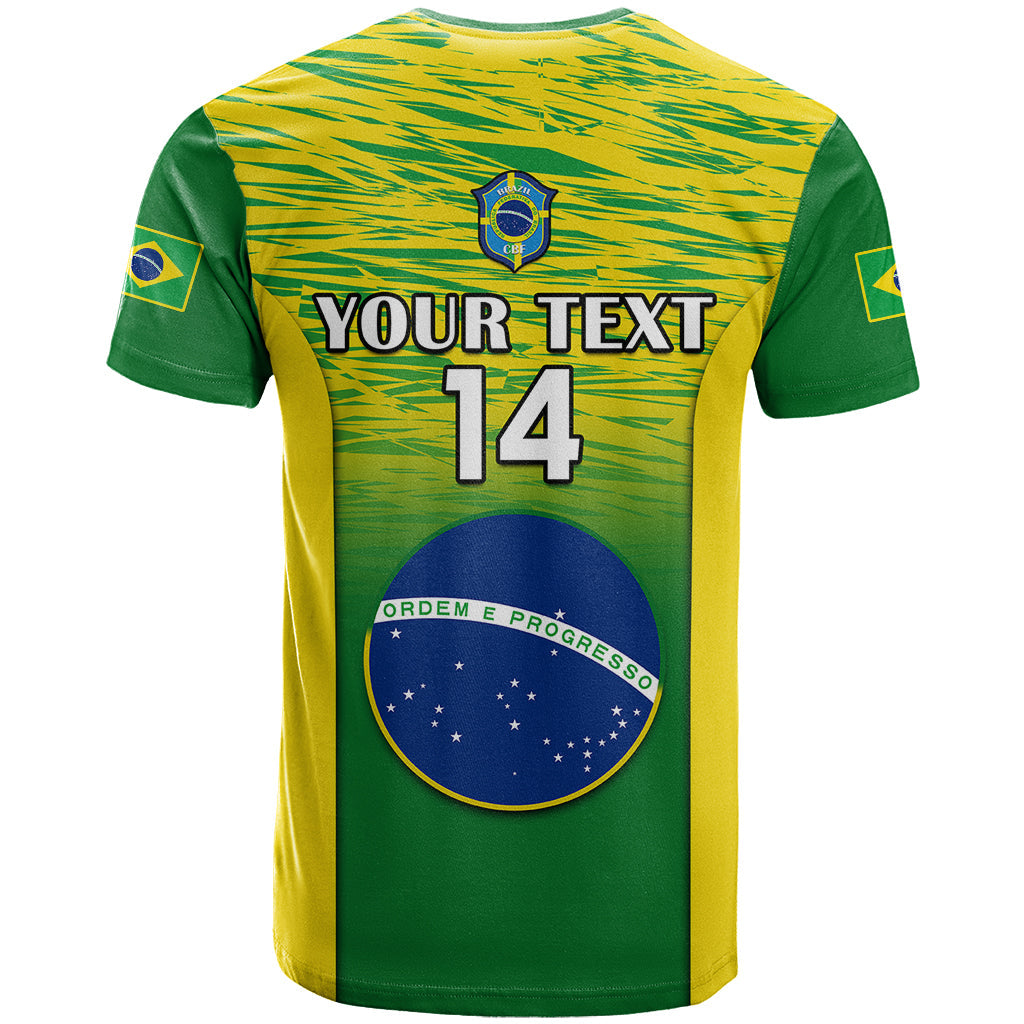 Custom Brazil Football T-Shirt World Cup Go Selecao Gradient Style Graphic Tee
