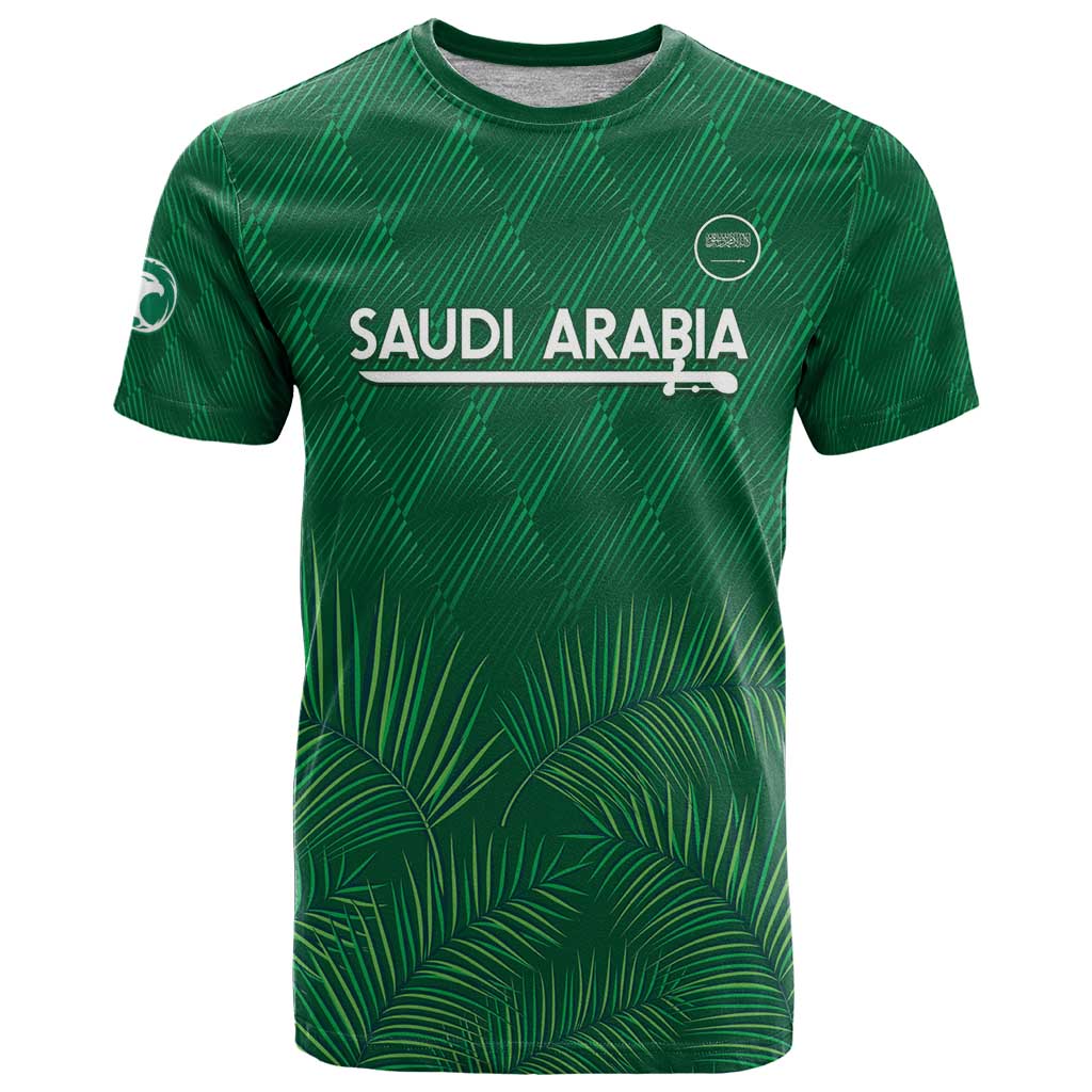 Custom Saudi Arabia Football T-Shirt Go Green Falcons Sporty Style Graphic Tee