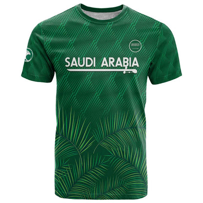 Custom Saudi Arabia Football T-Shirt Go Green Falcons Sporty Style Graphic Tee