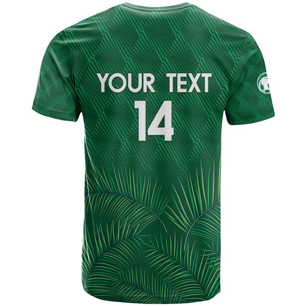 Custom Saudi Arabia Football T-Shirt Go Green Falcons Sporty Style Graphic Tee