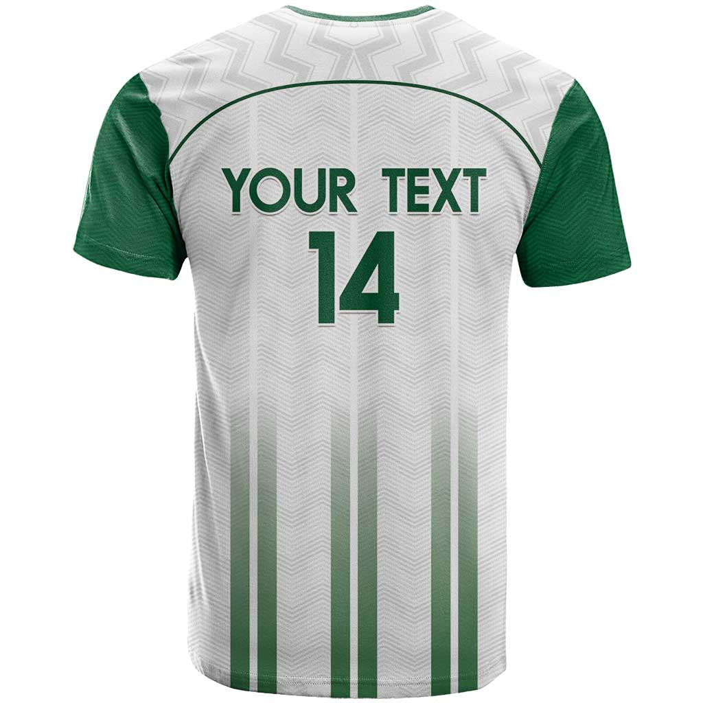 Custom Saudi Arabia Football T-Shirt Go Green Falcons Sporty - White Version Graphic Tee