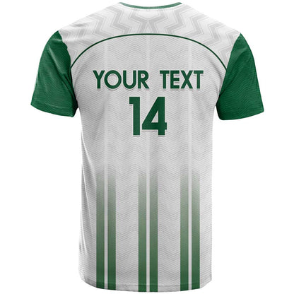 Custom Saudi Arabia Football T-Shirt Go Green Falcons Sporty - White Version Graphic Tee