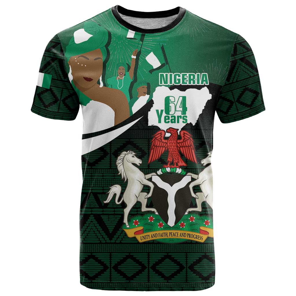 Nigeria Independence Day T-Shirt Happy 64 Years Of Anniversary African Pattern Graphic Tee