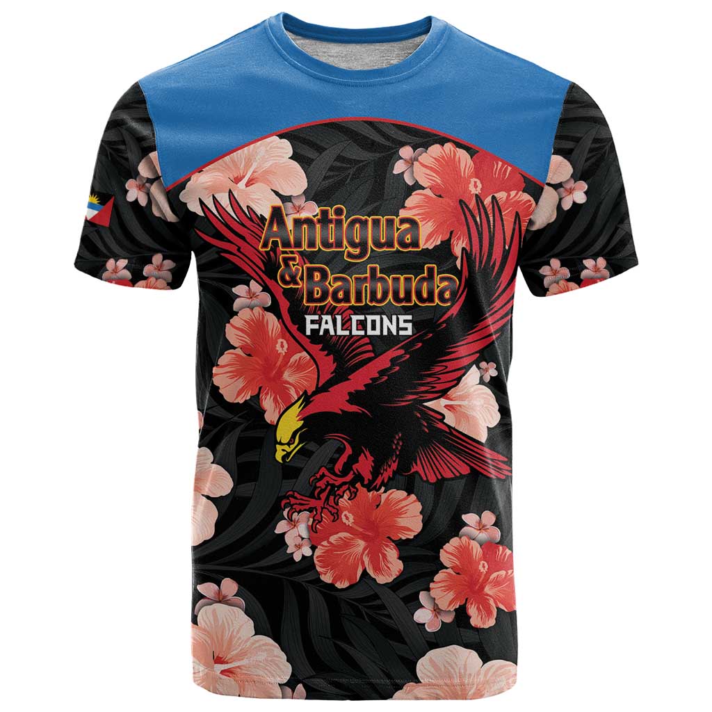Custom Antigua and Barbuda Cricket T-Shirt 2025 Go Falcons Tropical Style Graphic Tee
