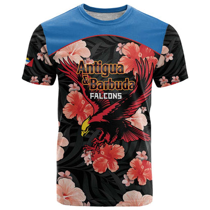 Custom Antigua and Barbuda Cricket T-Shirt 2025 Go Falcons Tropical Style Graphic Tee