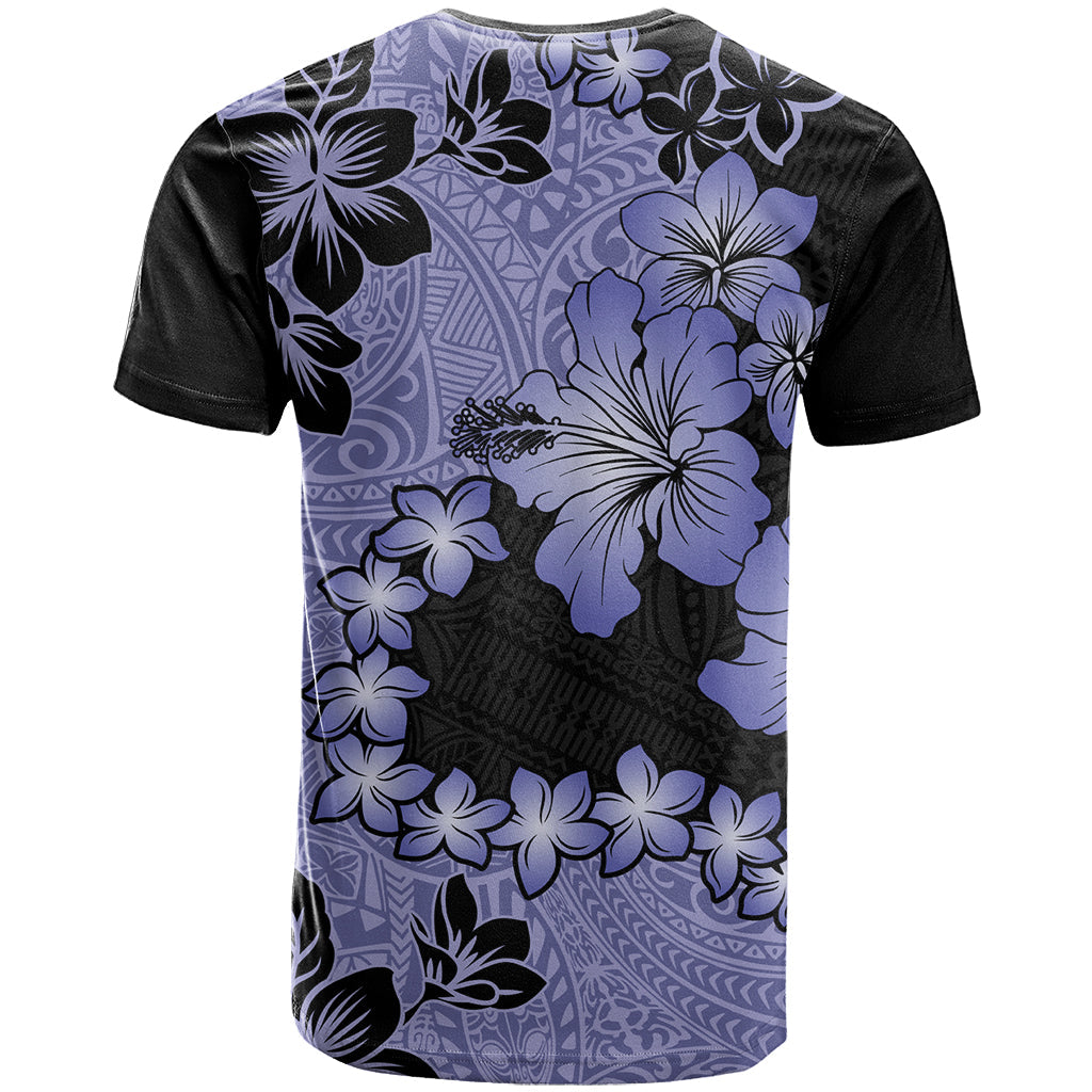 Purple Hawaii T-Shirt Tapa Cloth Mix Tropical Flowers Pastel Vibes Graphic Tee
