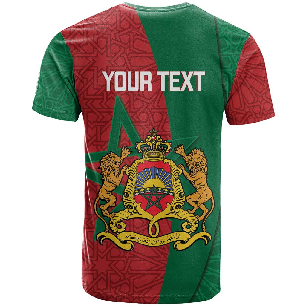 Personalised Morocco T-Shirt Moroccan Green Star With Moorish Pattern Graphic Tee
