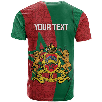 Personalised Morocco T-Shirt Moroccan Green Star With Moorish Pattern Graphic Tee