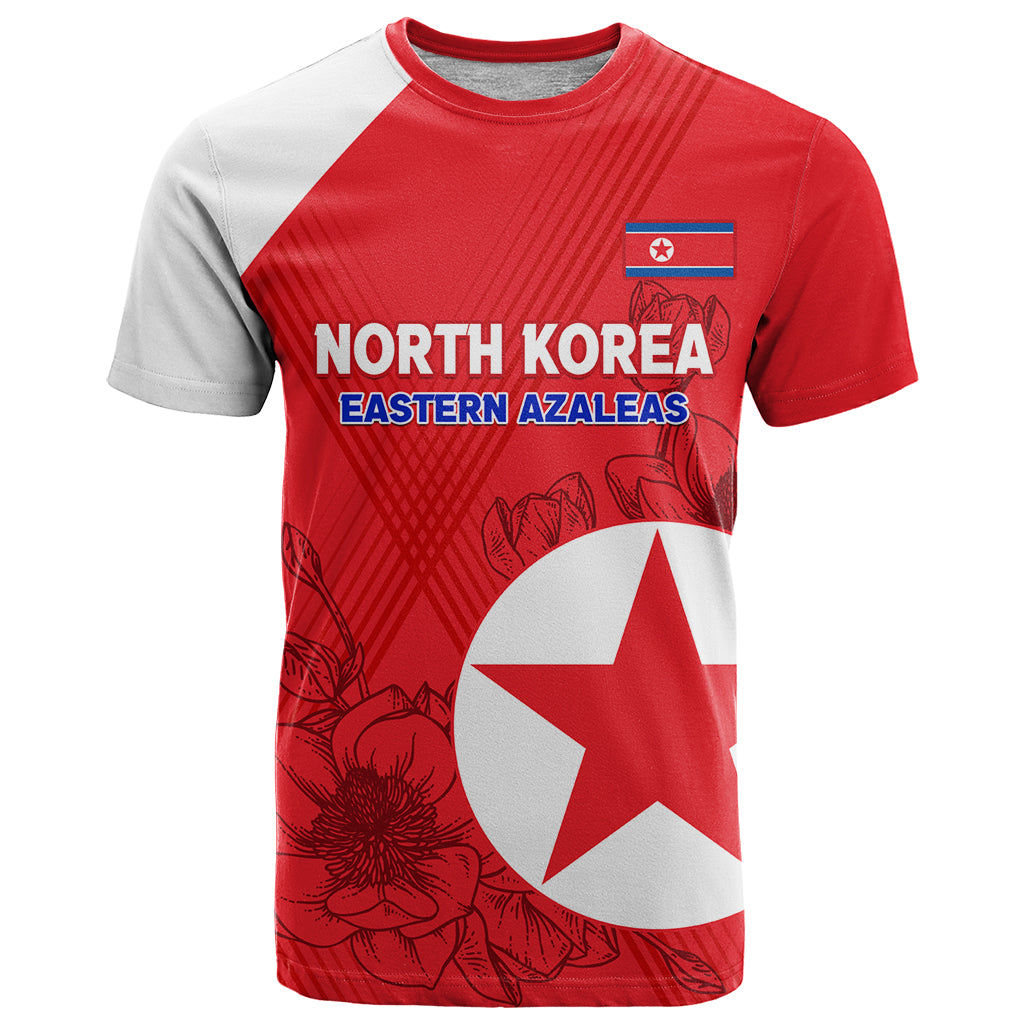 Custom North Korea Football T-Shirt 2024 Go Eastern Azaleas Magnolia Flowers Graphic Tee