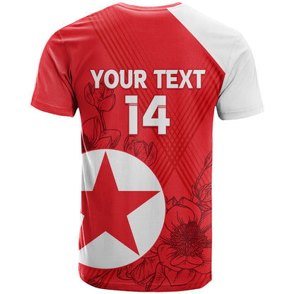 Custom North Korea Football T-Shirt 2024 Go Eastern Azaleas Magnolia Flowers Graphic Tee