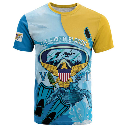 US Virgin Islands Snorkeling T-Shirt Sea Turtle Snorkel Ocean Style Graphic Tee