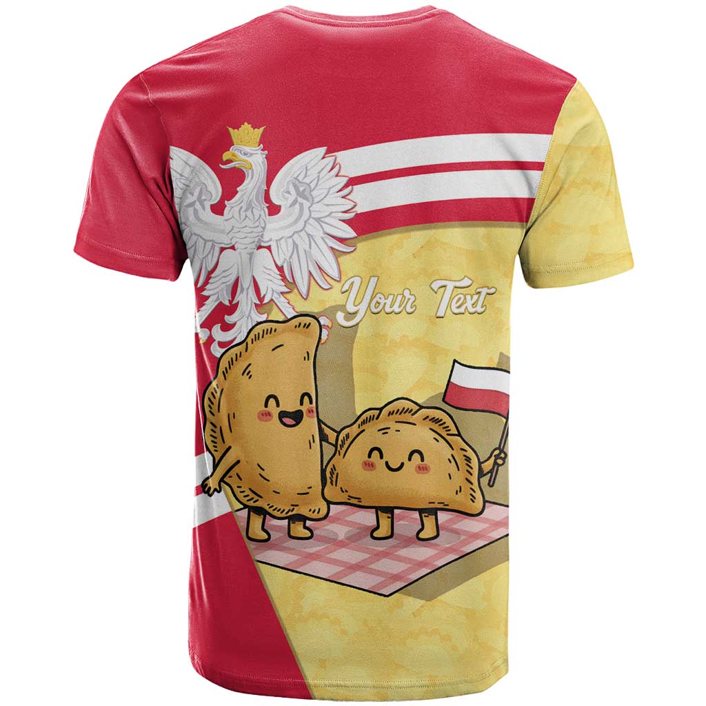 Personalised Poland Pierogi T-Shirt Polish Dumplings With Coat Of Arms Graphic Tee
