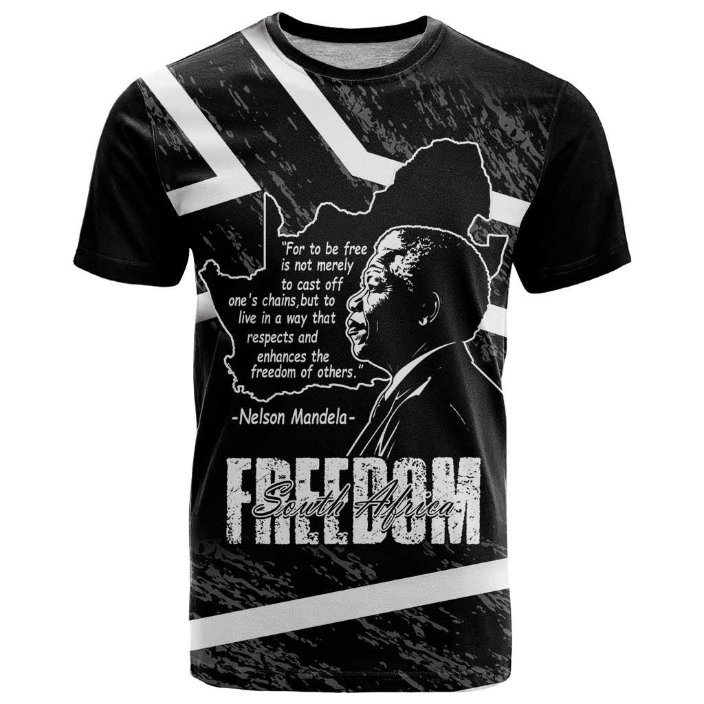 South Africa Freedom Day T-Shirt Nelson Mandela With Map Graphic Tee