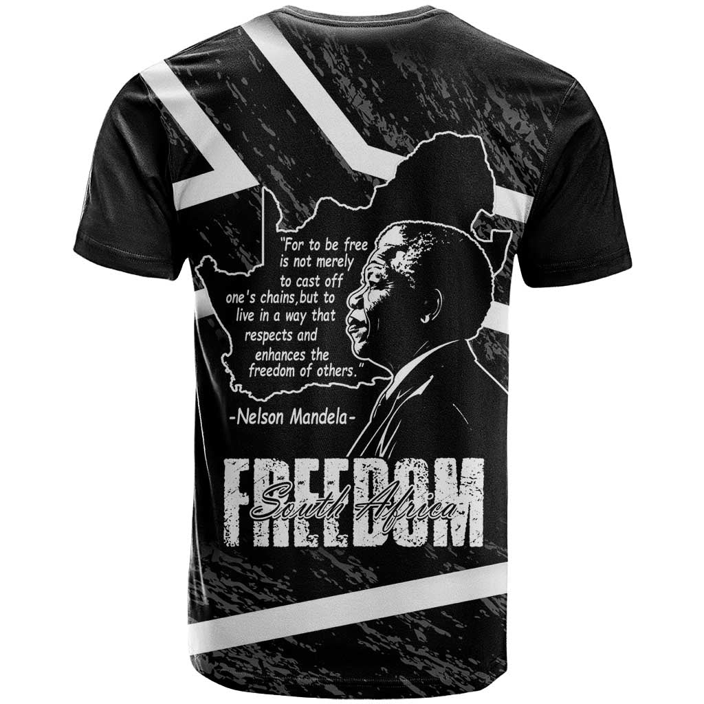 South Africa Freedom Day T-Shirt Nelson Mandela With Map Graphic Tee