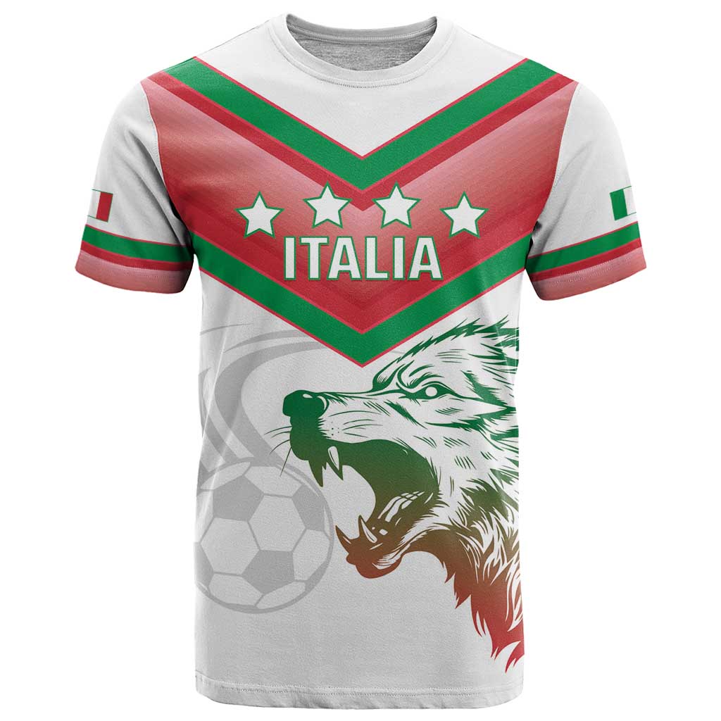 Custom Italy Football T-Shirt Go Gli Azzurri Italian Wolf Graphic Tee